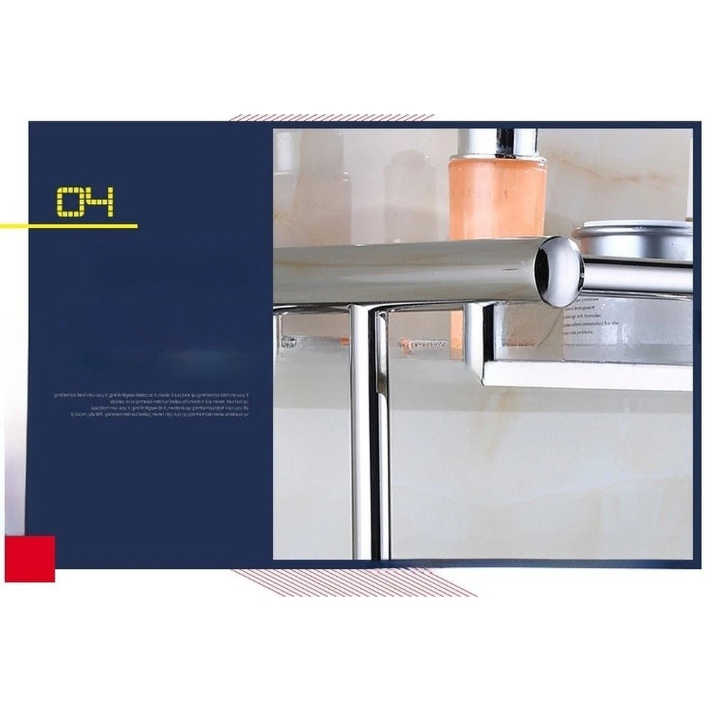 Towel Rack with Storage Shelf for Bathroom Wall