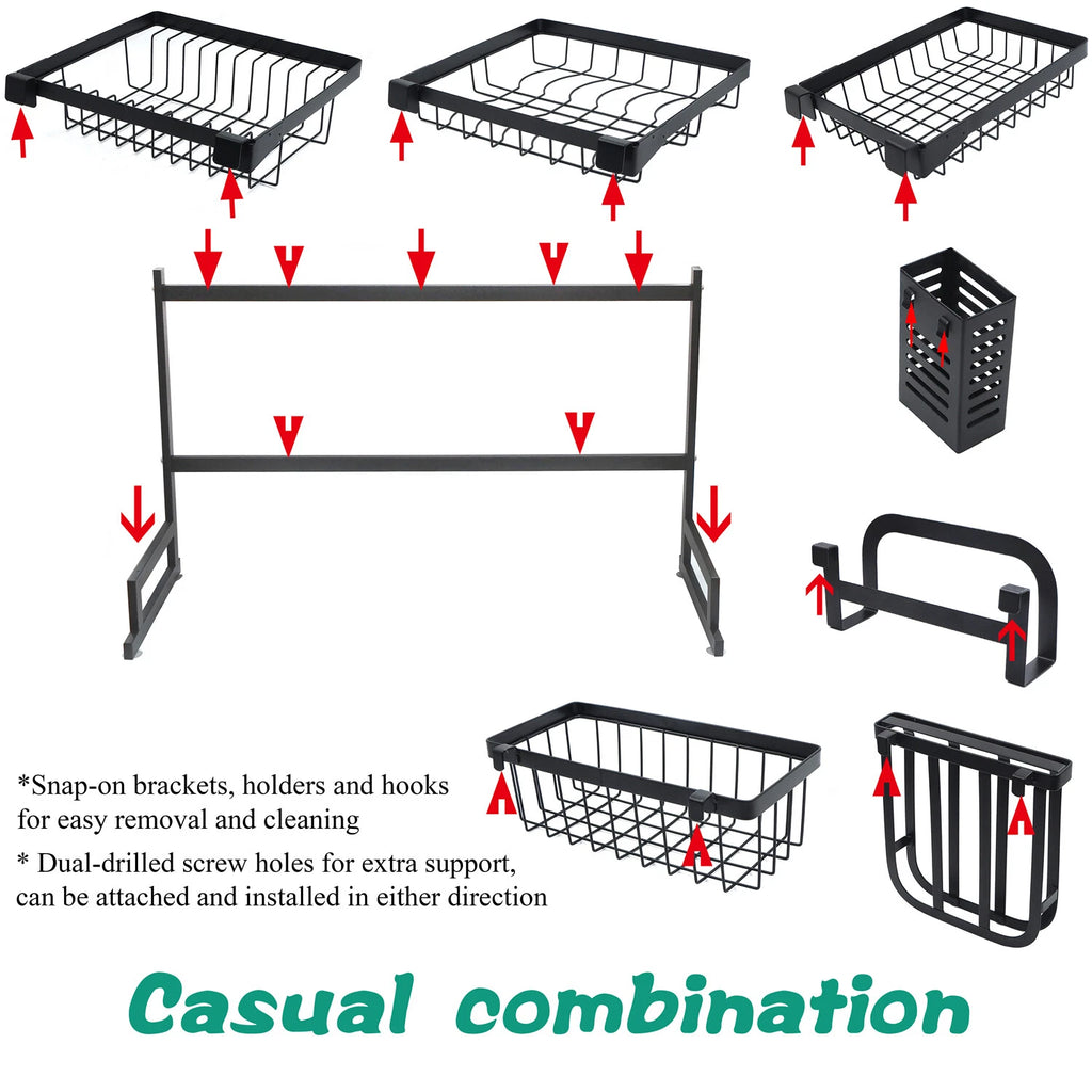 Over The Sink Dish Drying Rack for Kitchen (33")