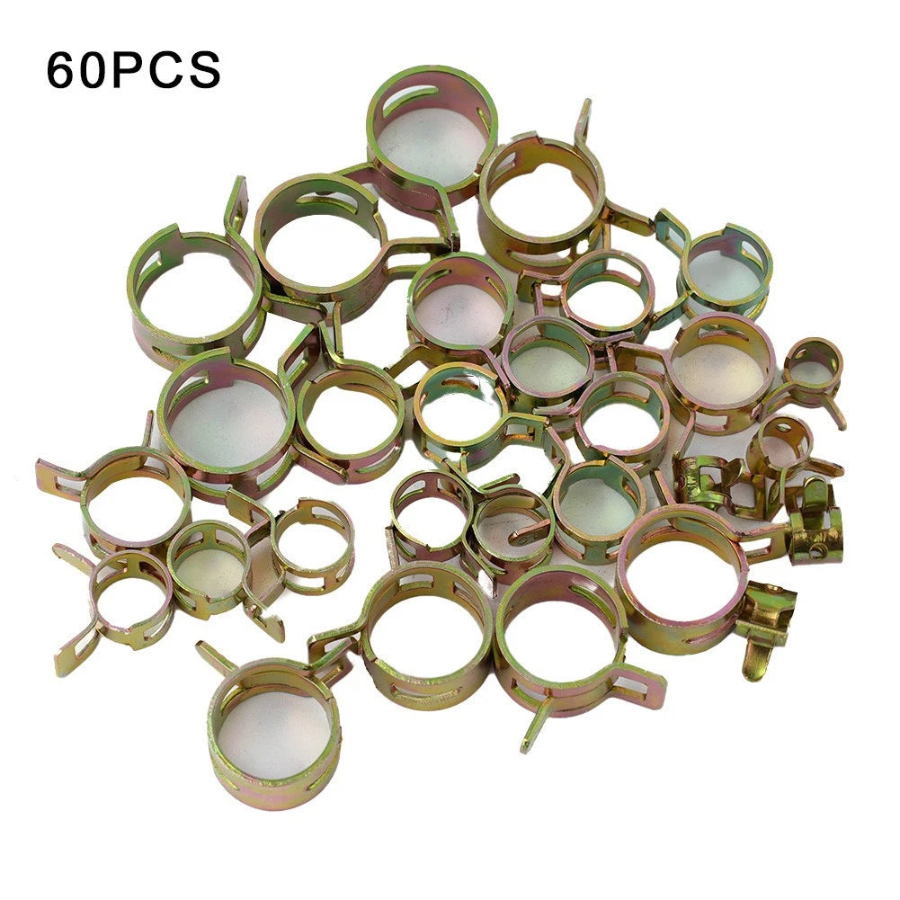 Set of 60 Spring Clip Water Line Metal Oil Pipe 6-15mm