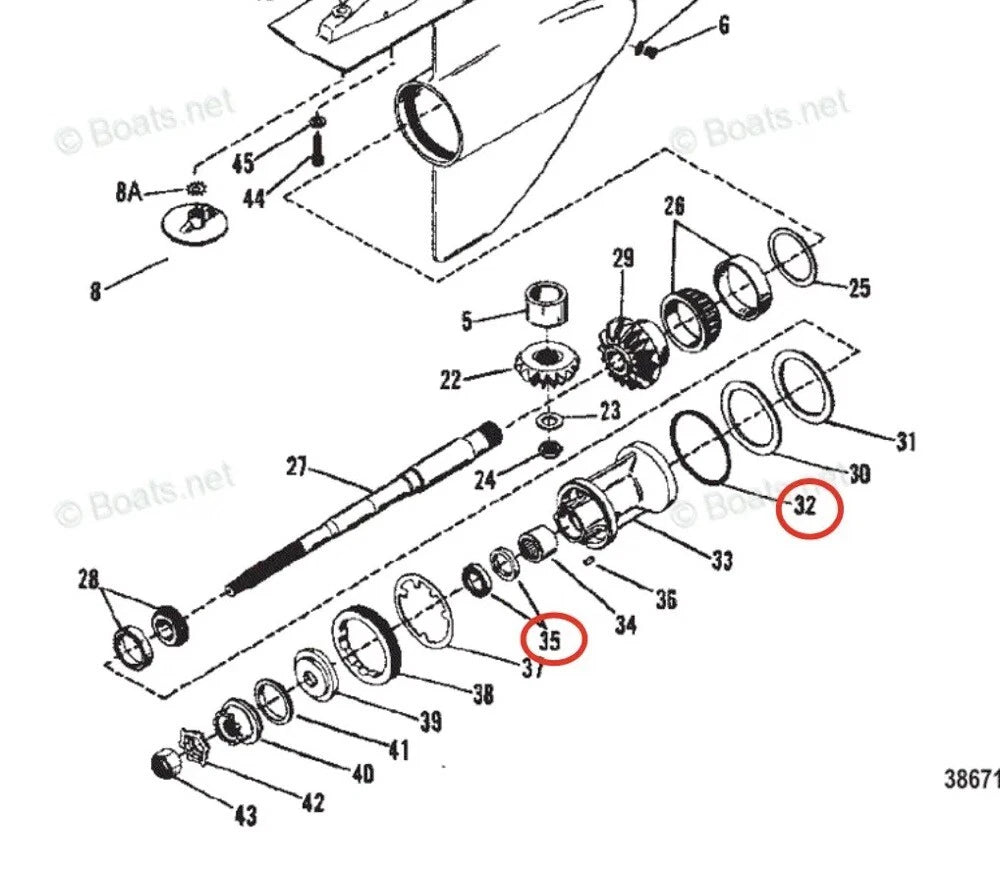 Seal Kit for Mercruiser Bravo II Lower Unit (26-8210928M, 0058390)