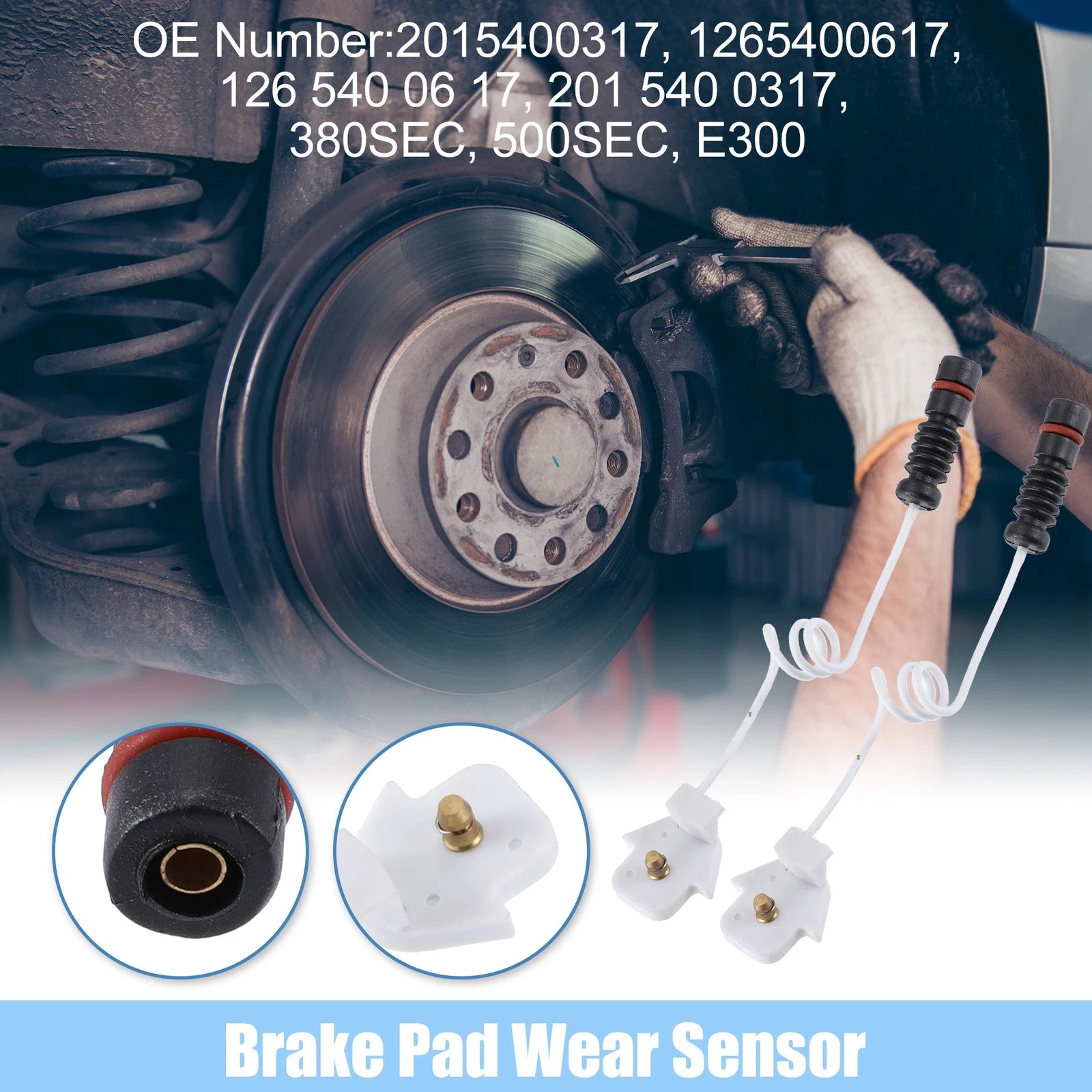 2pcs Front Rear Brake Pad Wear Indicator Sensor for Mercedes-Benz E300 (2014–2023)