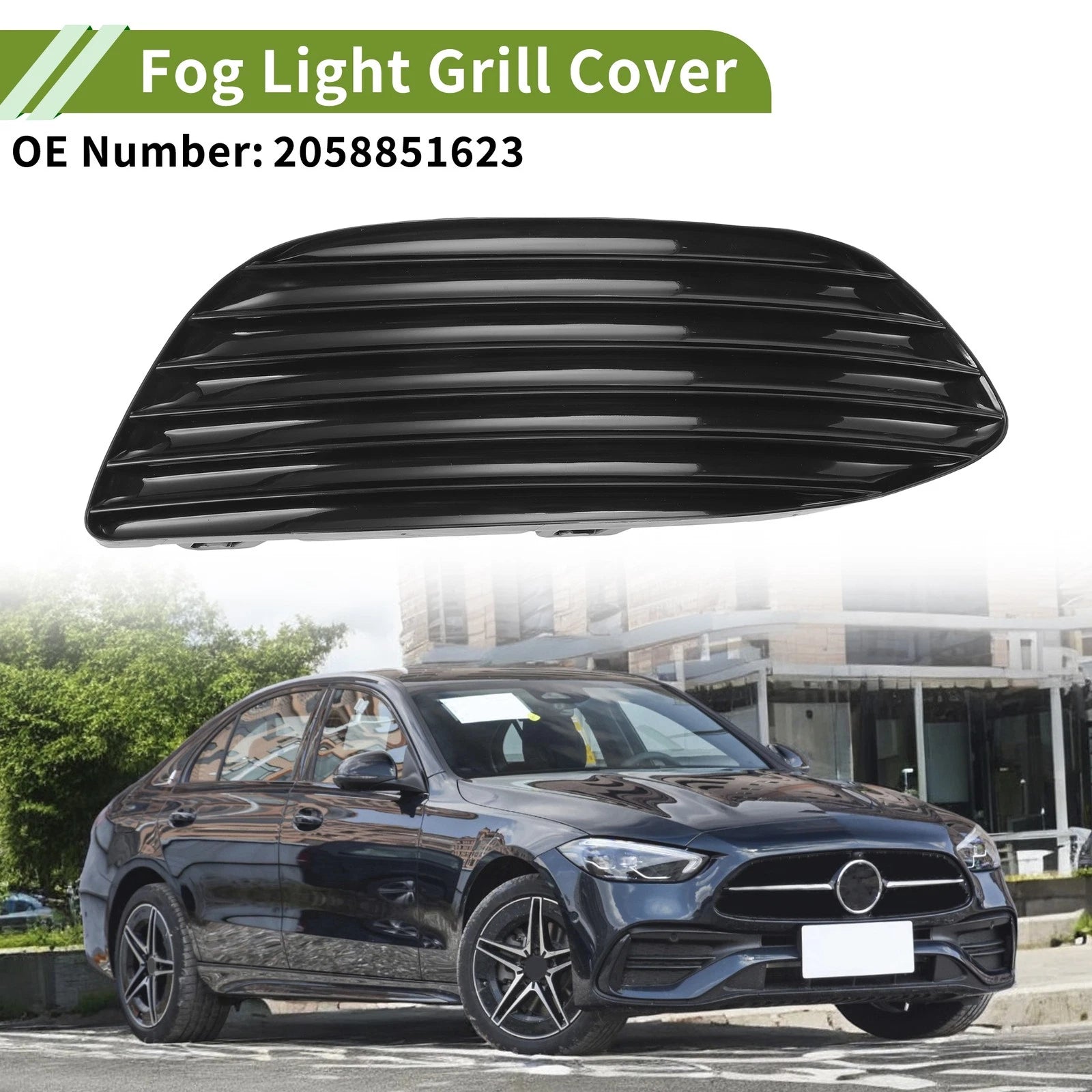 Front Right Fog Light Grill Replacement for Mercedes-Benz C-Class (2008–2014)