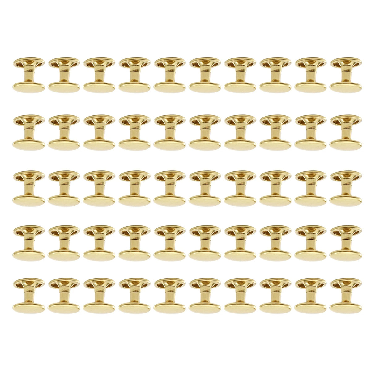 50Pack Metal Double Cap Round Rivets for Leather Belts and Bags