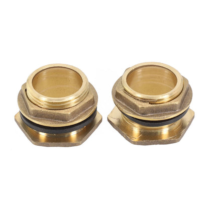 2X Brass Water Tank Connector Fitting 1/2 or 3/4 Thread