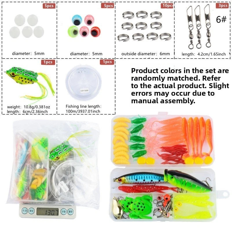 80 Piece Assorted Fishing Lure Kit with Spoons, Soft Baits, Hooks & Tackle Box