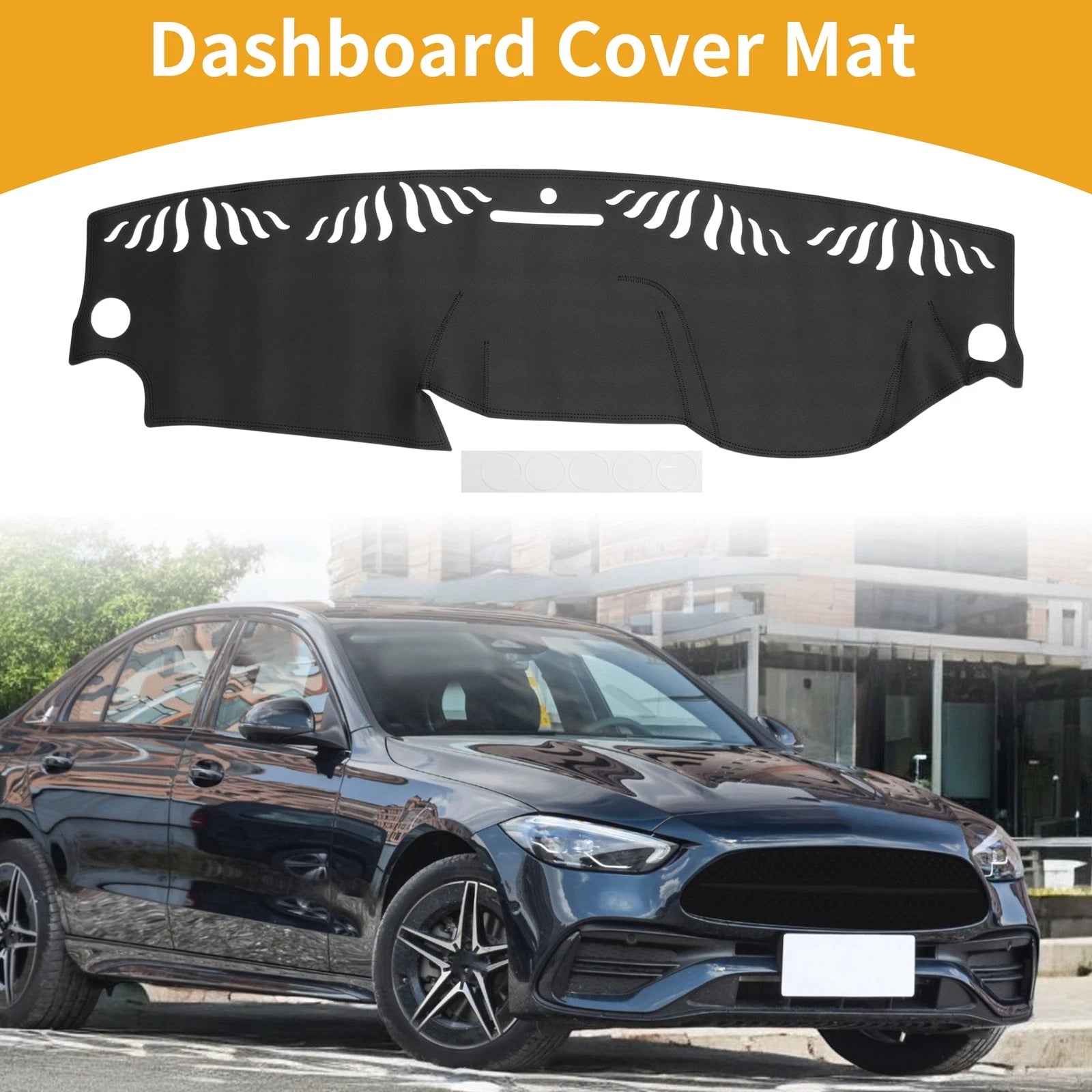 Dashboard Cover Dash Mat Carpet Black Replacement for Mercedes-Benz C-Class (2011–2013)