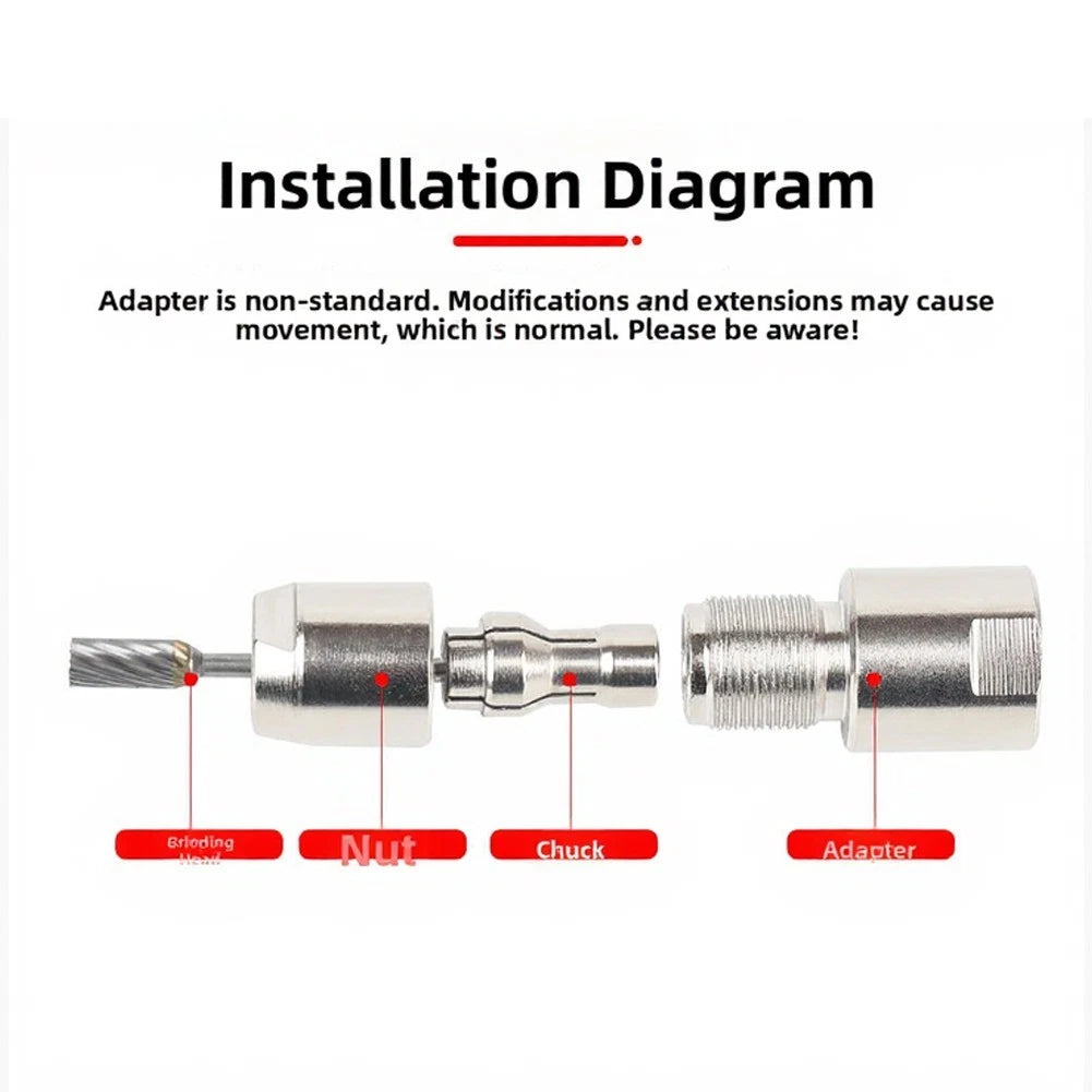 Angle Grinder Adapter Head with 3 Chuck Sizes for Versatility
