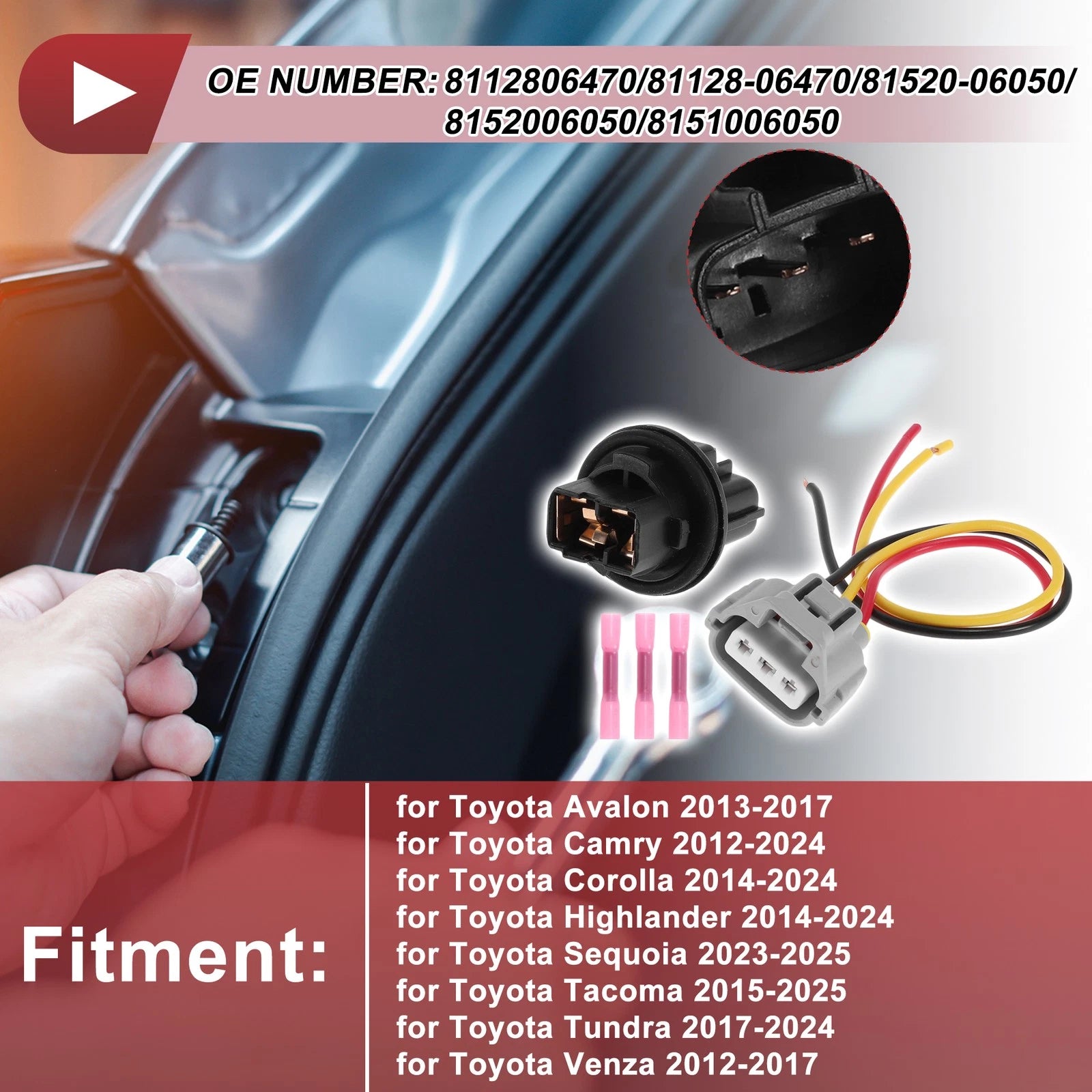 Turn Signal Light Socket Wiring Replacement for Toyota Avalon (2013–2017)