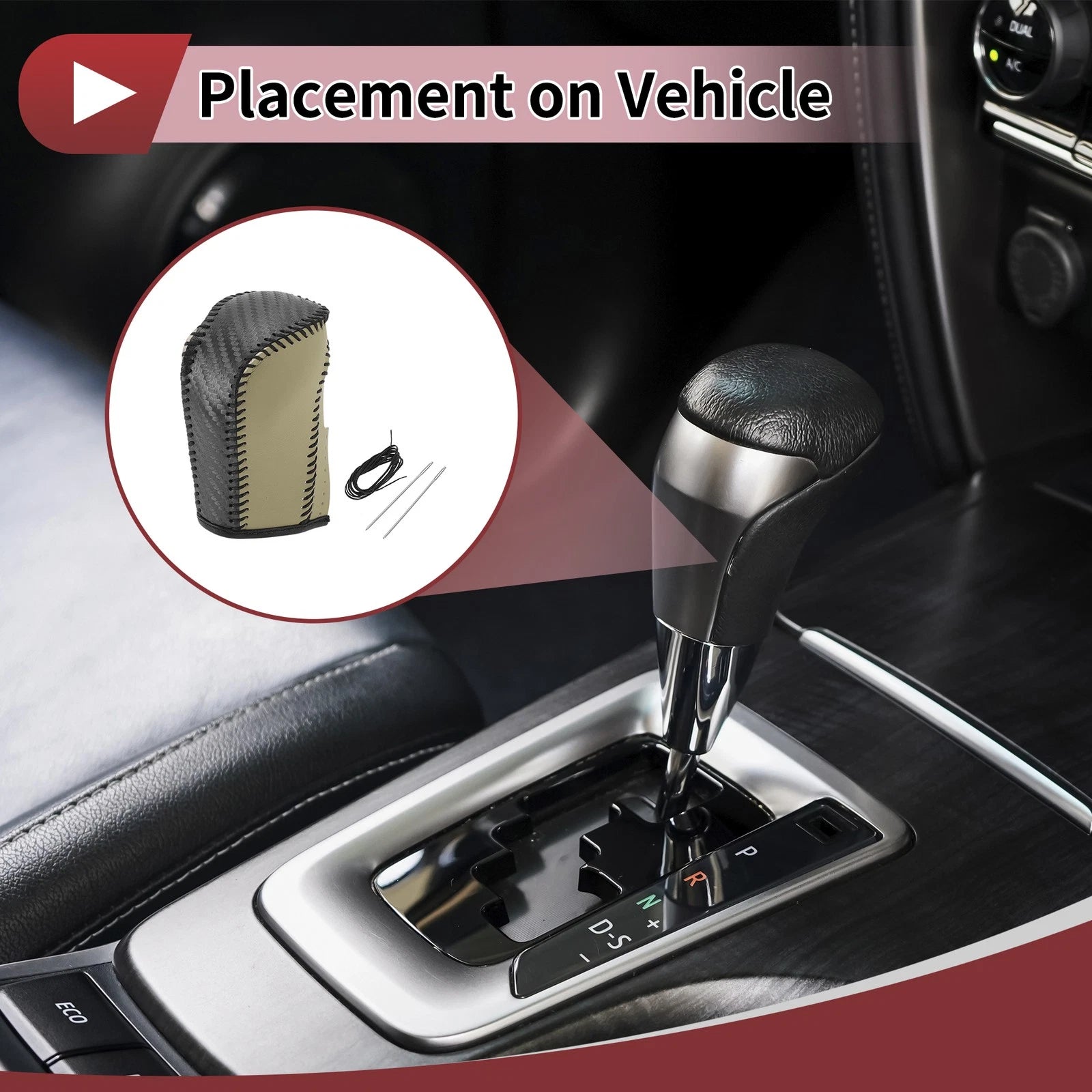 Gear Shift Knob Cover Beige Replacement for Honda Crider (2019–2022)