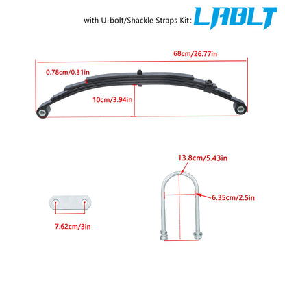 Set of 4 Leaf Springs for Single Trailer Axle Suspension (3500 lbs)