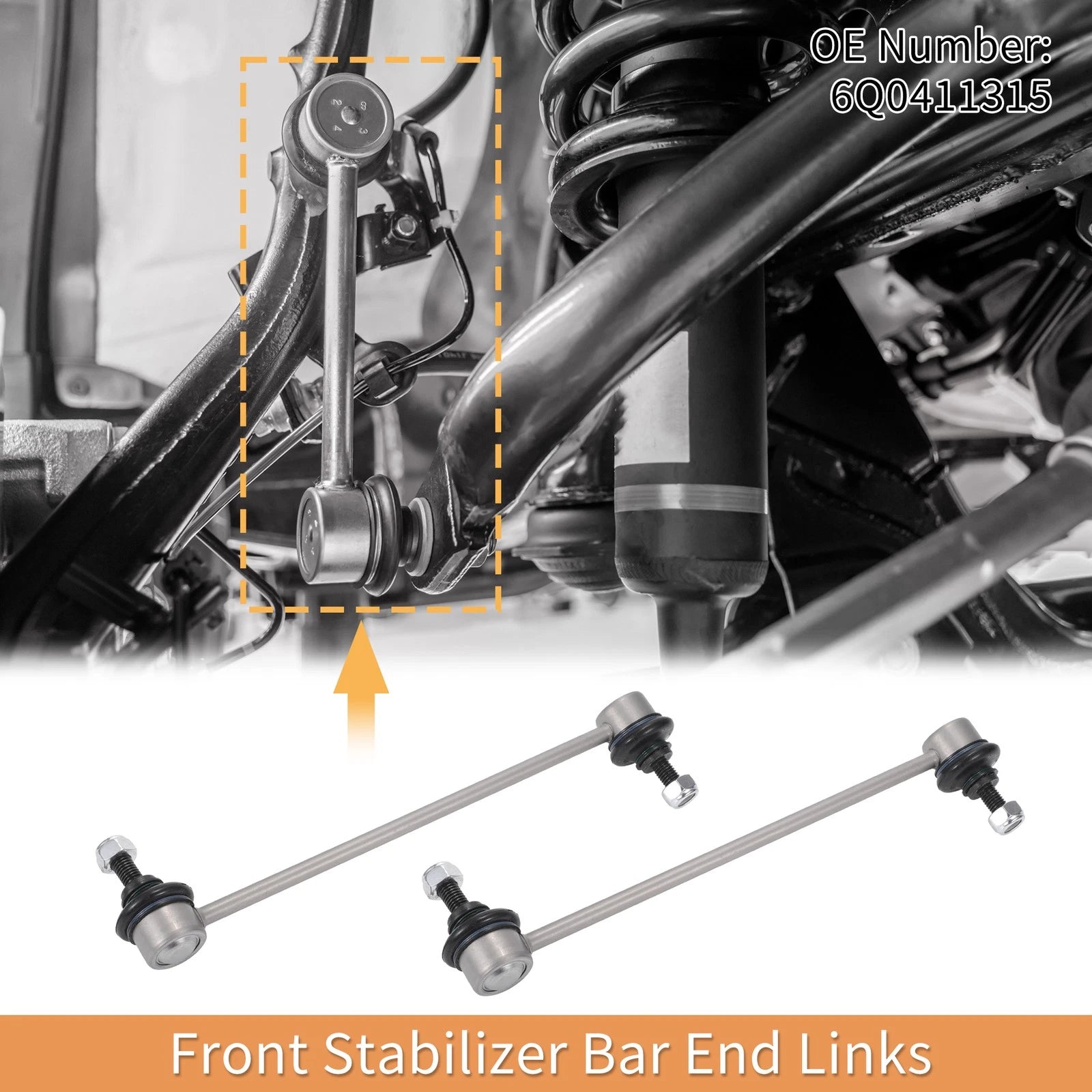 Front Stabilizer Sway Bar Link 2pcs Replacement for Audi A1 Seat Arona (2010–2020)