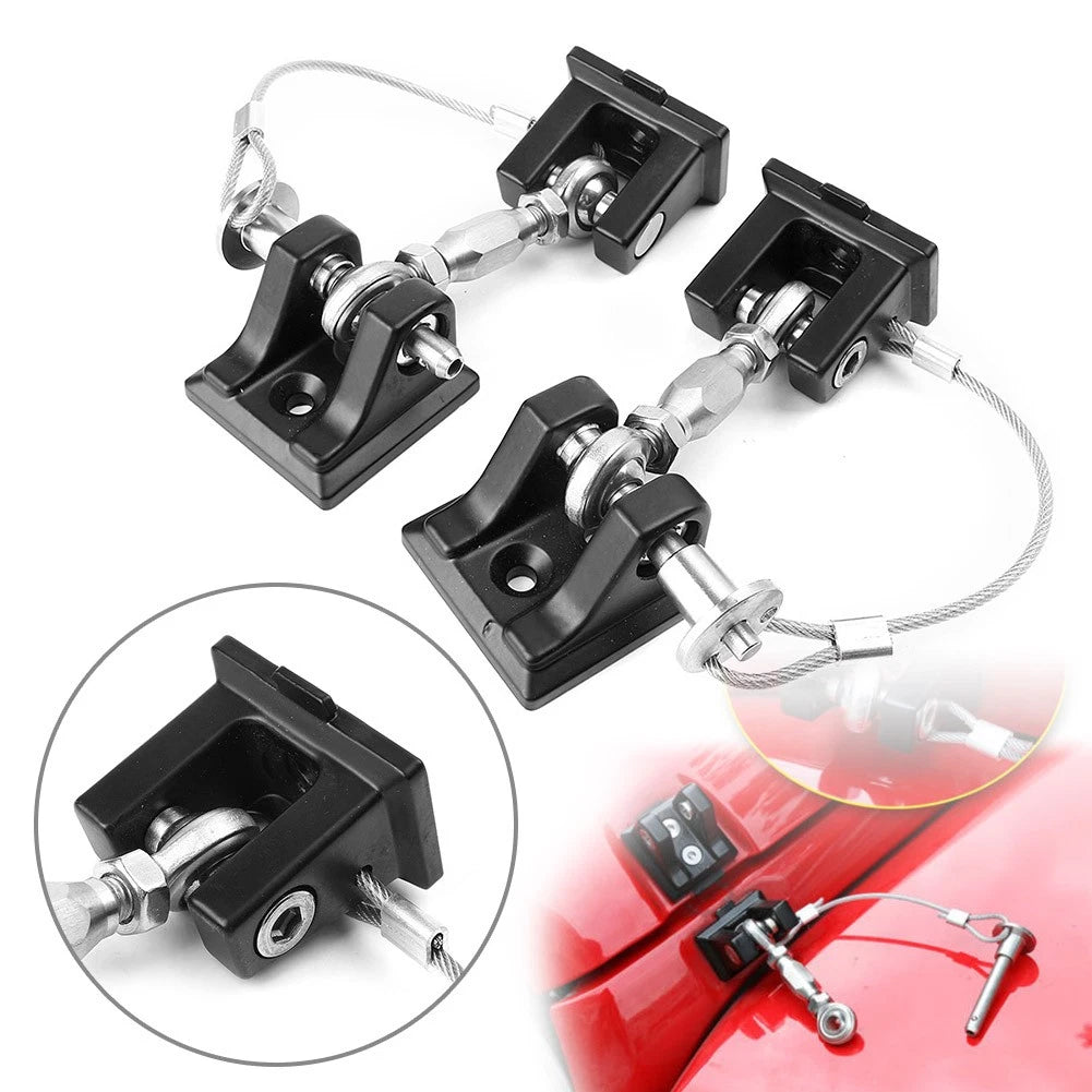 2PC Hood Catch Lock Bracket Latch for Jeep Wrangler JK (2007–2017)