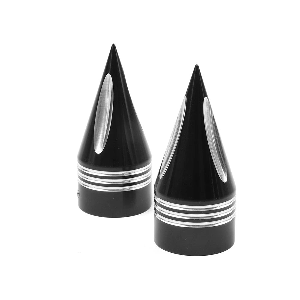 2pcs Black&White Spike Front Axle Cap Nut For Harley Touring Dyna Sportster 1200