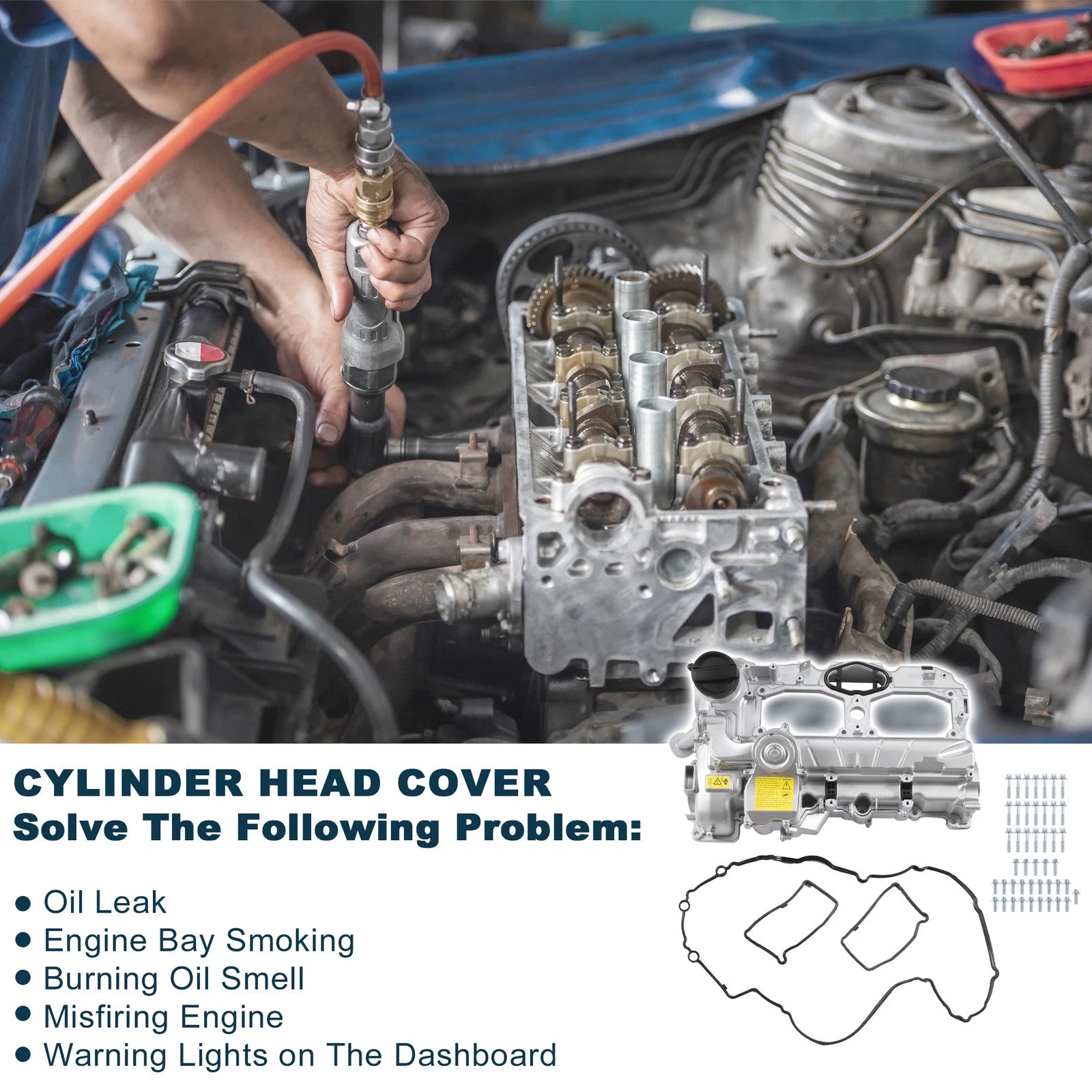 Engine Valve Cover with Gasket Replacement for BMW 528i (2012–2016)