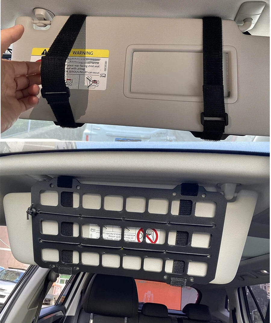 MOLLE Panel Organizer for Car Visor - Tactical Storage Rack Holder