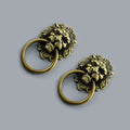 2Pcs Antique Lion Head Door Pull Handle for Cabinet Drawer (Fits )