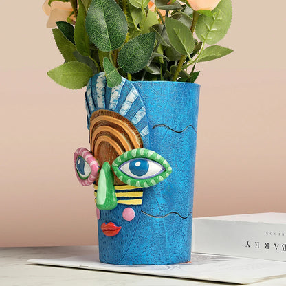 Blue Abstract Resin Container for Succulents (Modern Decor)