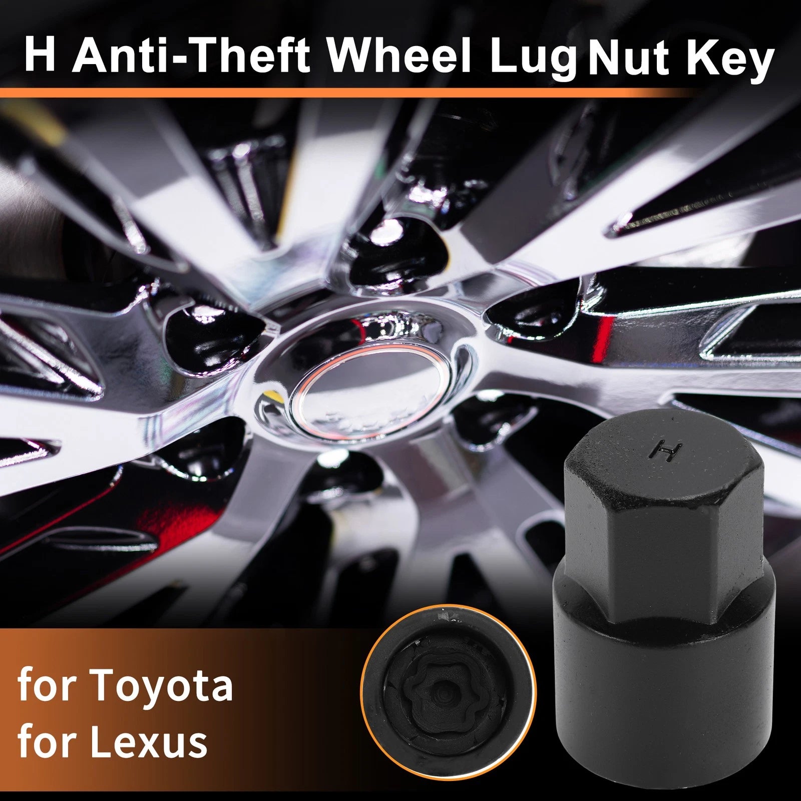 Wheel Lock Lug Nut with Key Socket for Toyota Lexus