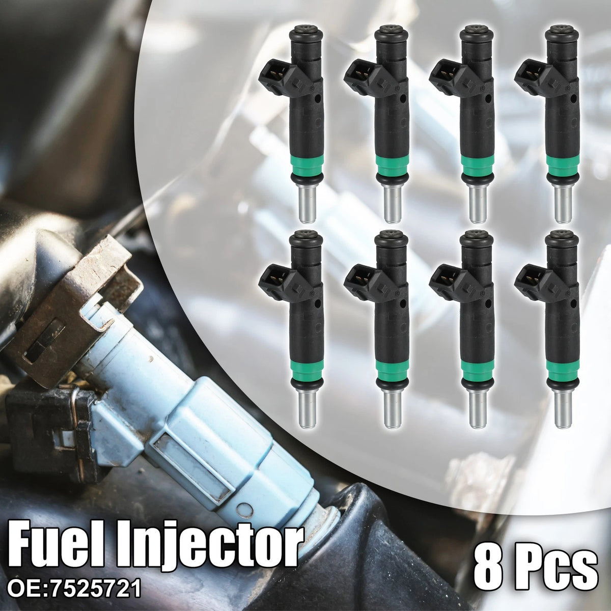 8pcs Fuel Injector Replacement for BMW 750i 750Li 4.8L (2006–2008)