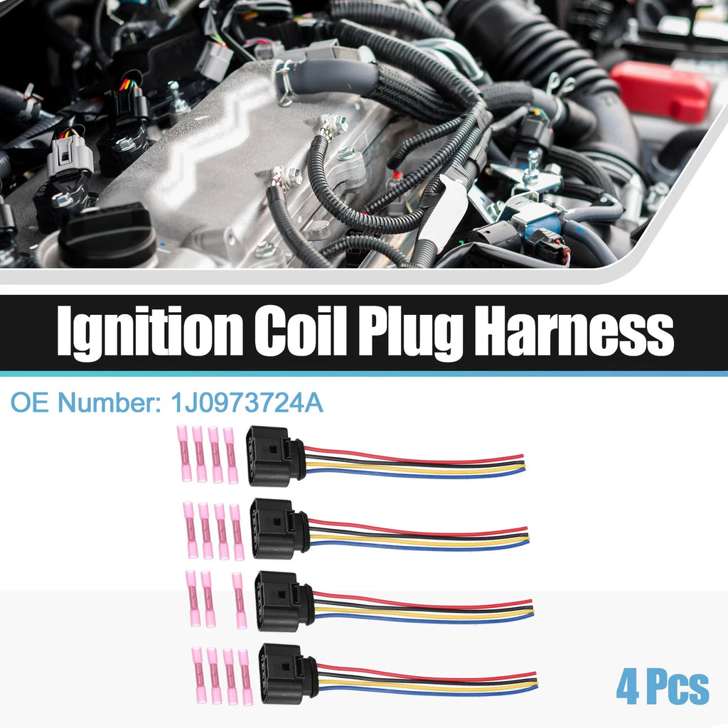 4pcs Ignition Coil Connector Replacement for Volkswagen CC 2.0T (2009–2016)