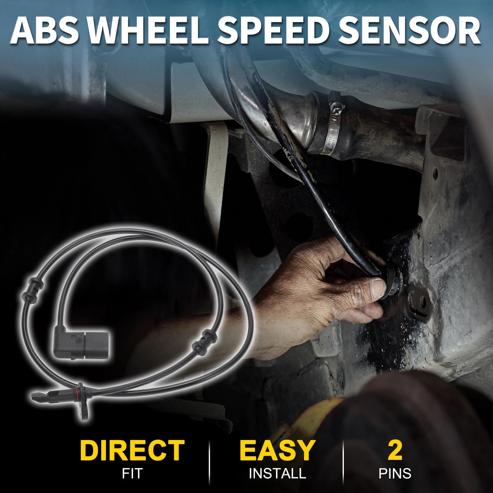2pcs Rear Side ABS Wheel Speed Sensor Replacement for Mercedes-Benz C300 (2015–2021)