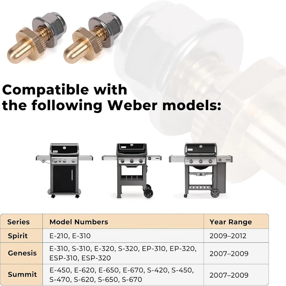 2 Set For Weber Genesis Spirit Summit Grill Adjustable Door Hinge Pin 70332