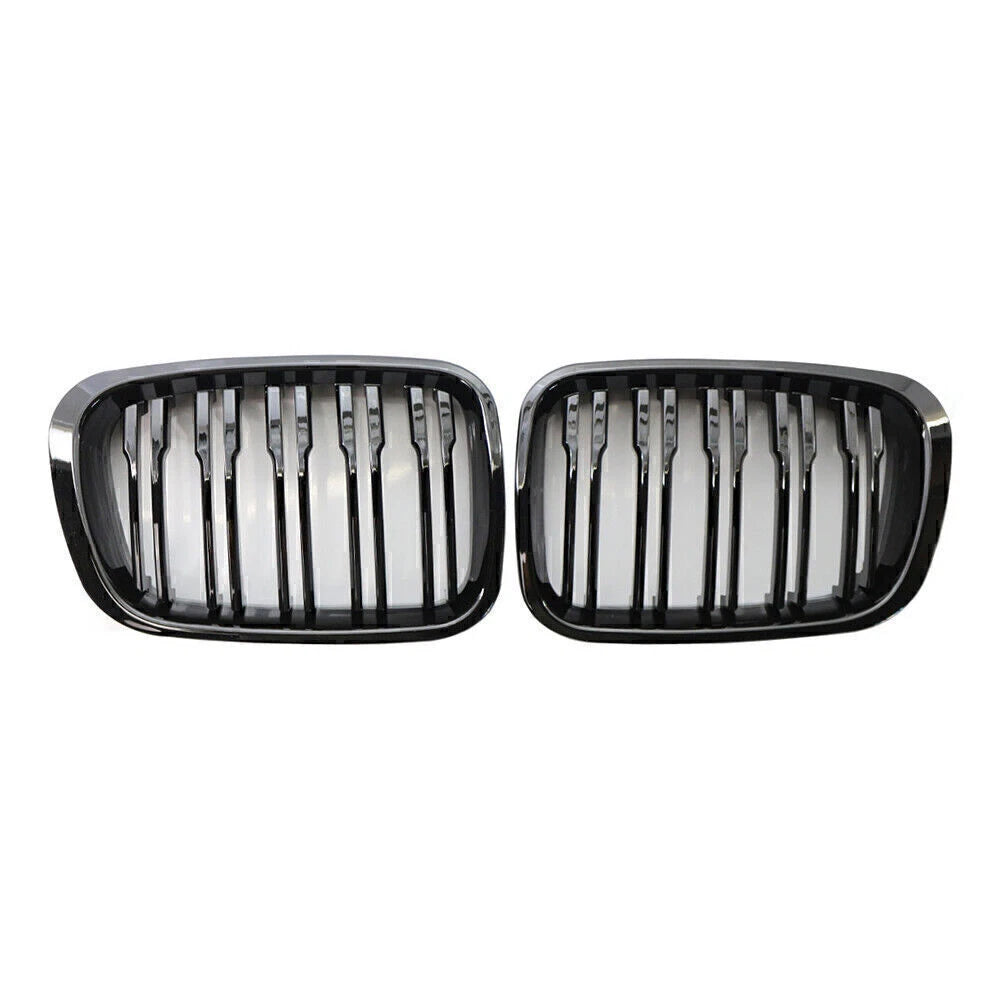 Front Twin Bar Grille Trim for BMW 3 Series E46 (1999–2001) Gloss