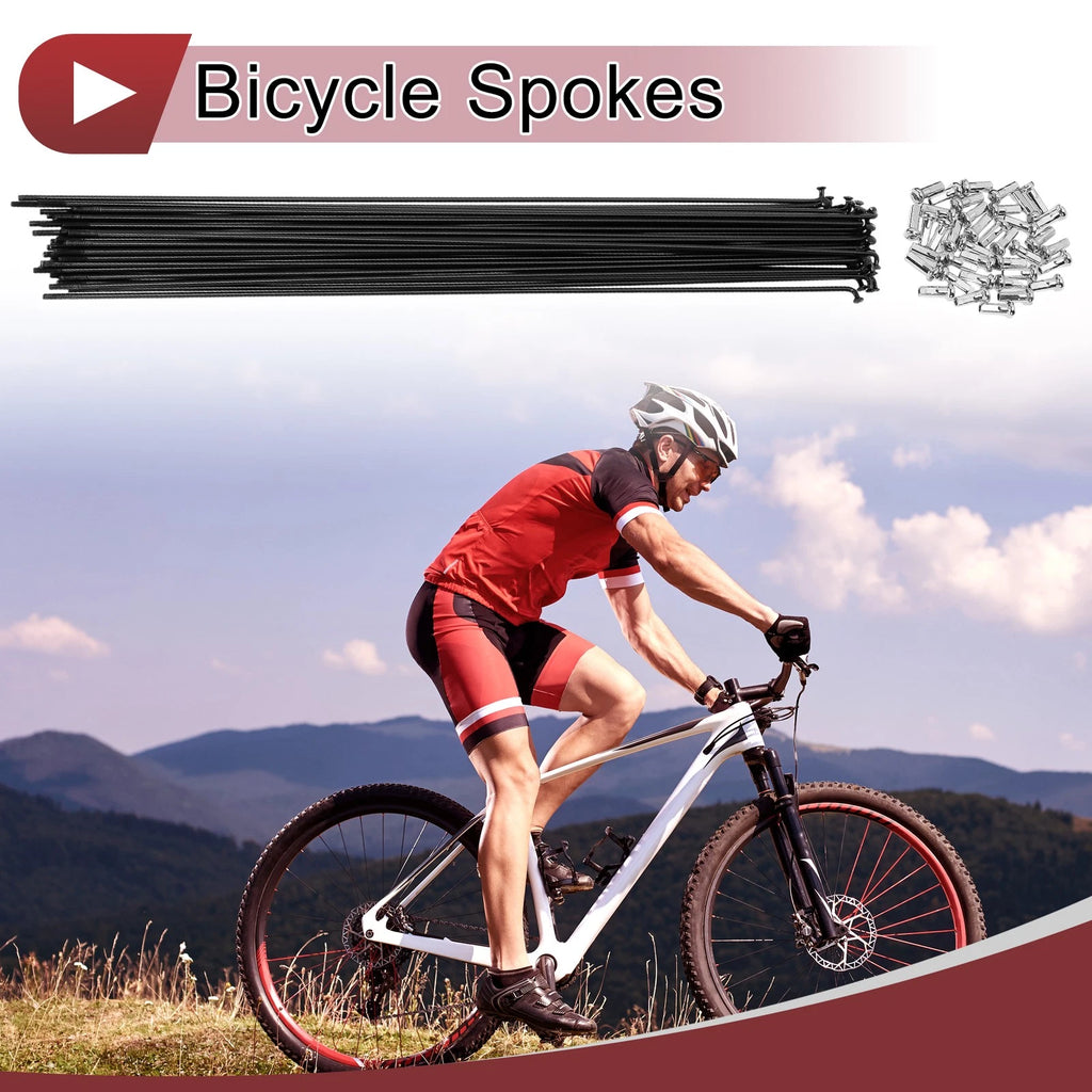 Bicycle Spokes 300mm Carbon Steel Set for 14G Wheel (38 Pack)