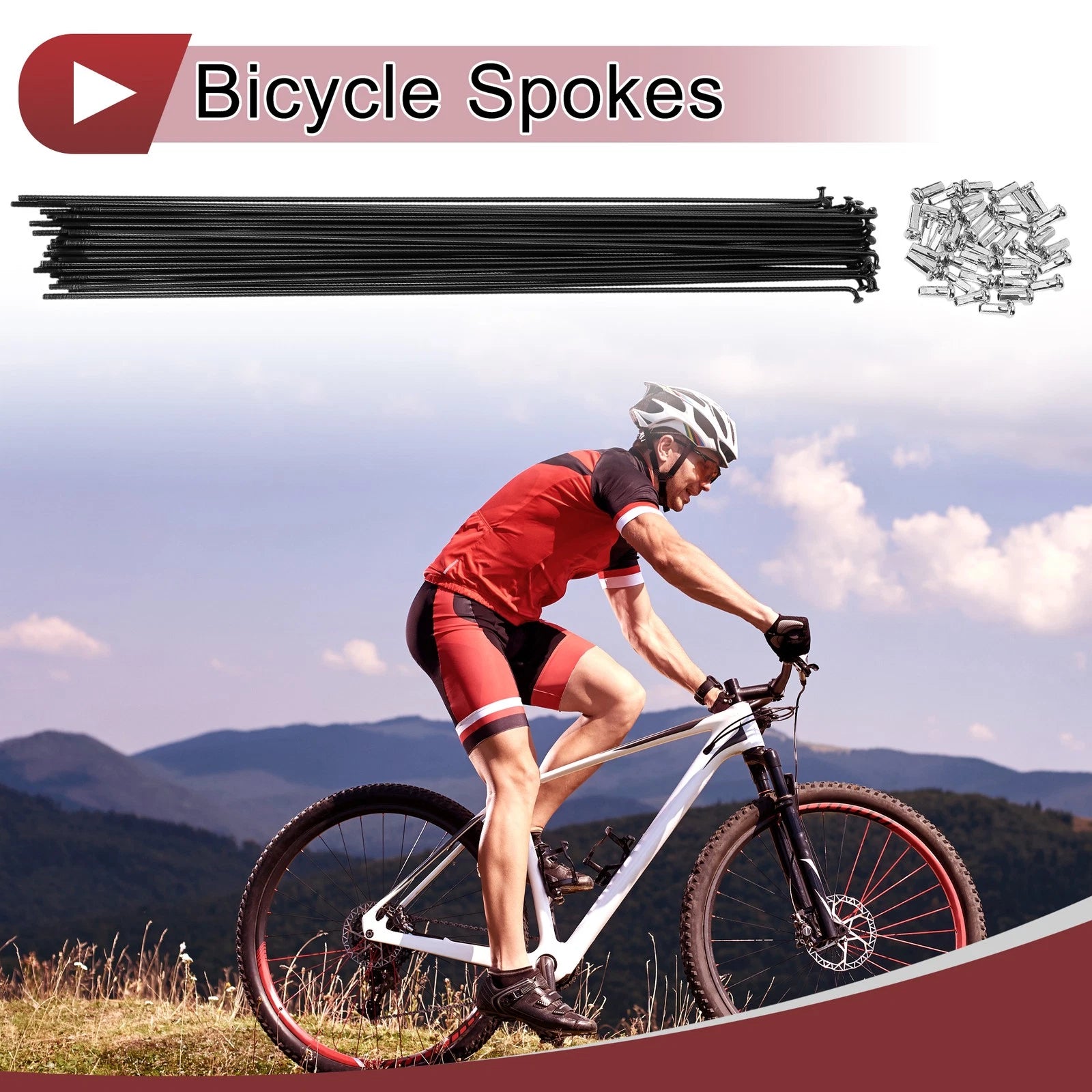 Bicycle Spokes 300mm Carbon Steel Set for 14G Wheel (38 Pack)