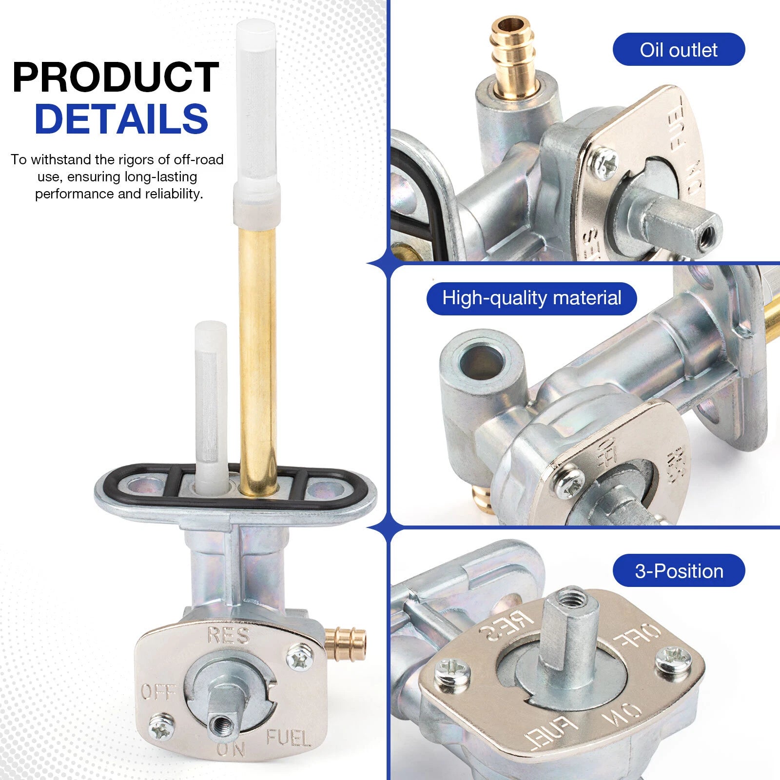 Fuel Valve Petcock & Lever for Yamaha Wolverine 350 YFM350X (2006–2009)