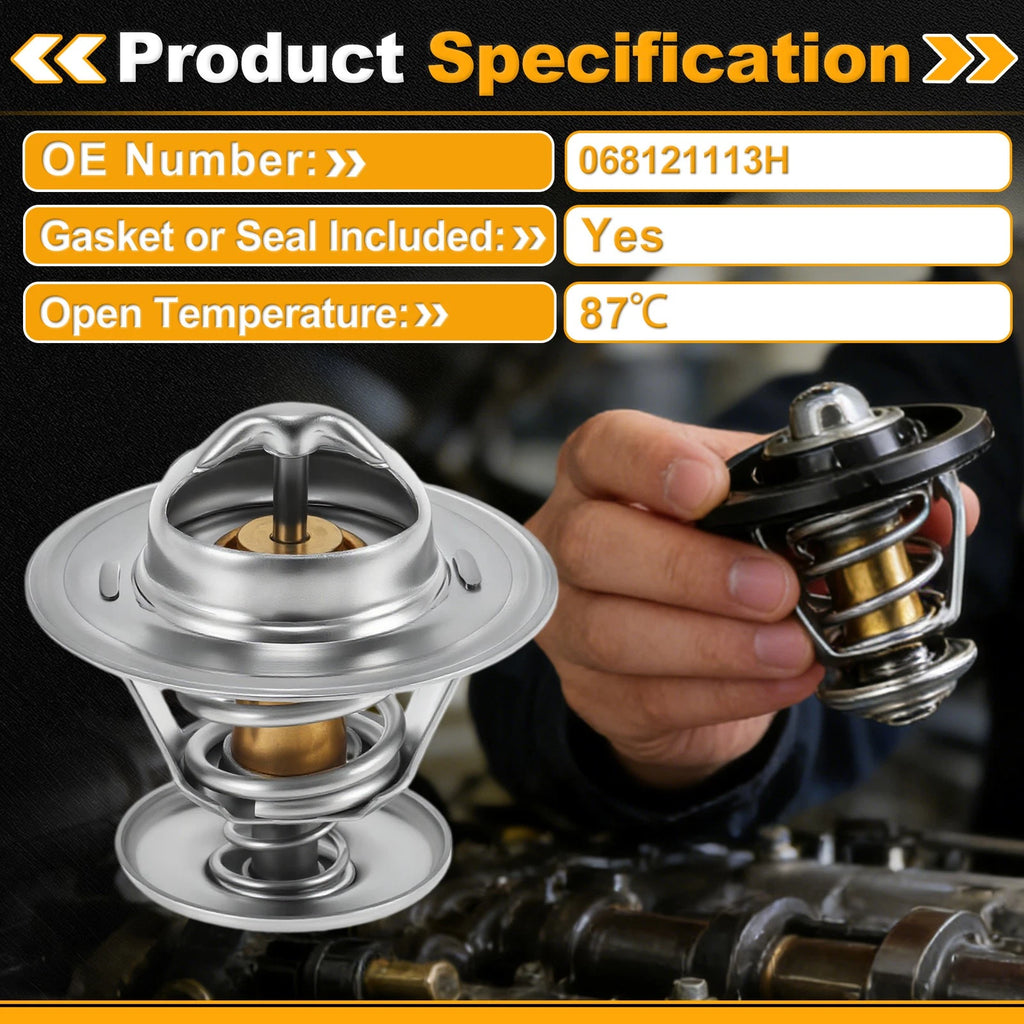 Engine Coolant Thermostat Replacement with Seal for Audi A2 (2000–2005)