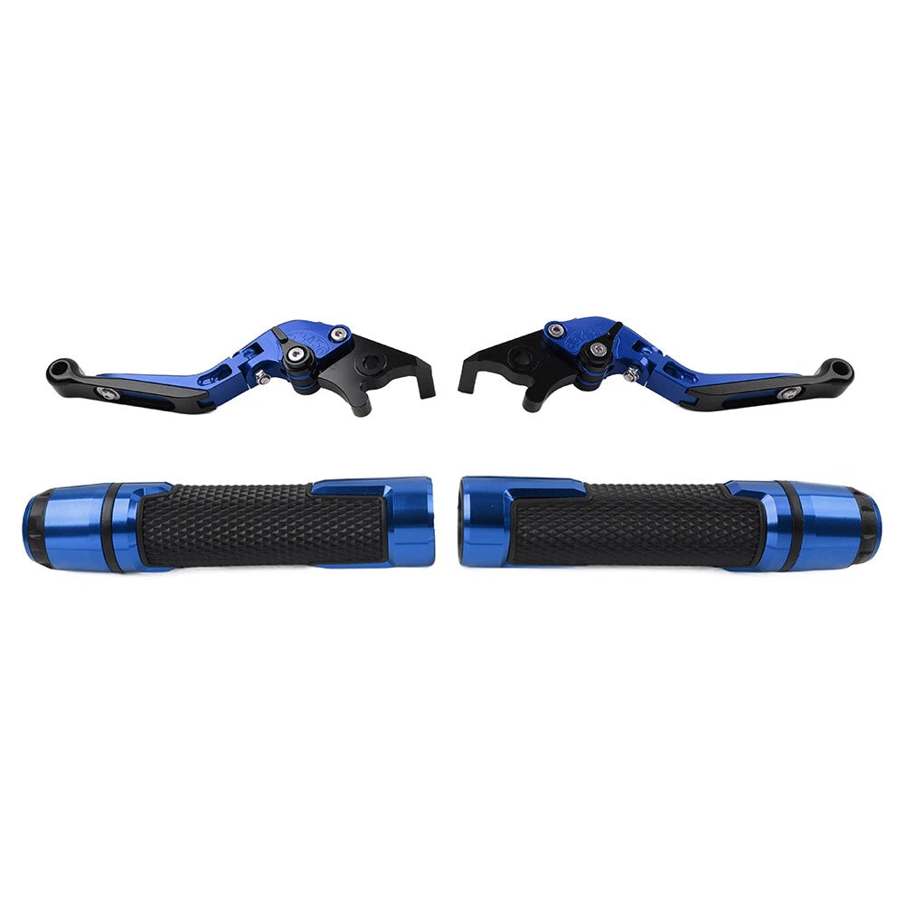 Blue Extendable Brake Clutch Lever Handlebar Grip Set For BMW S1000R S1000RR