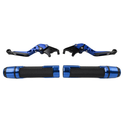 Blue Extendable Brake Clutch Lever Handlebar Grip Set For BMW S1000R S1000RR