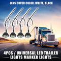 LED Trailer Marker Lights 12V Waterproof Round White Set for Universal Use