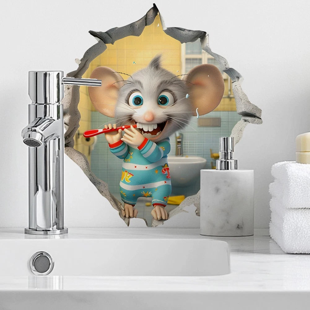 Self-Adhesive Vinyl Wall Decal for Kids' Bathroom (No Part Numbers)