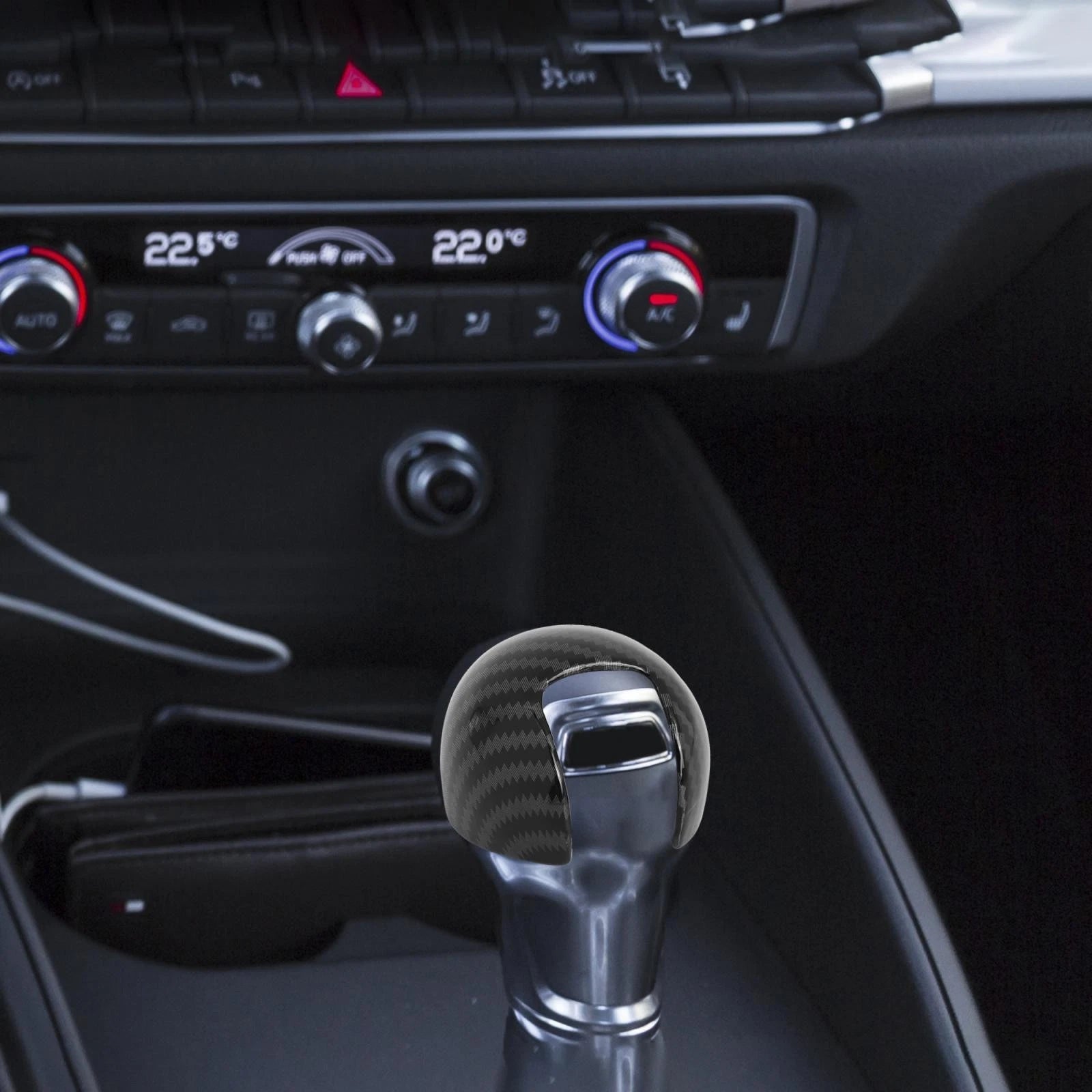 Gear Shift Knob Cover Carbon Fiber Style for Audi A3 S3 (2014–2020)