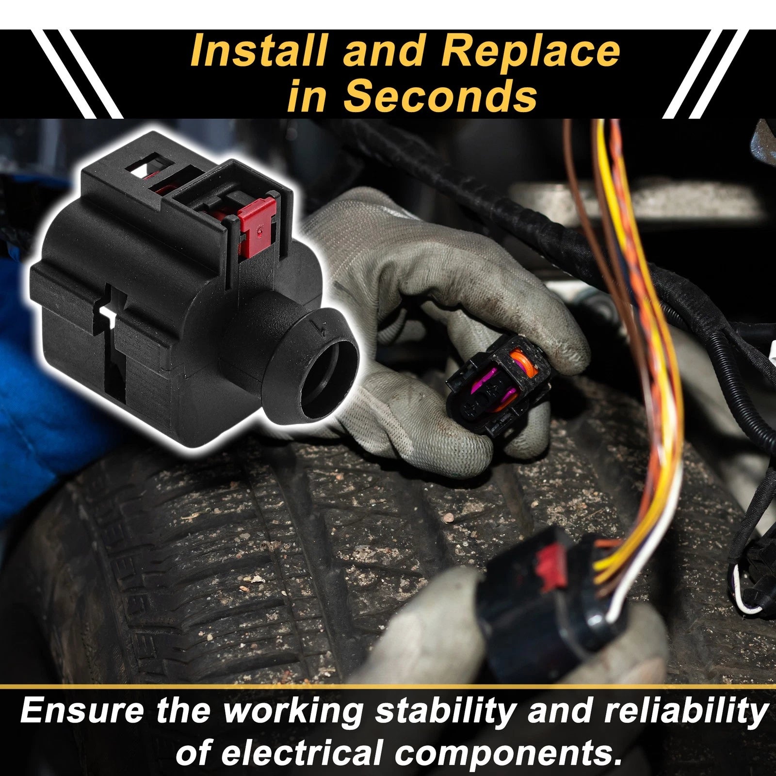 1 Pin Starter Motor Wiring Harness Connector Plug for Volkswagen (2000–2010)