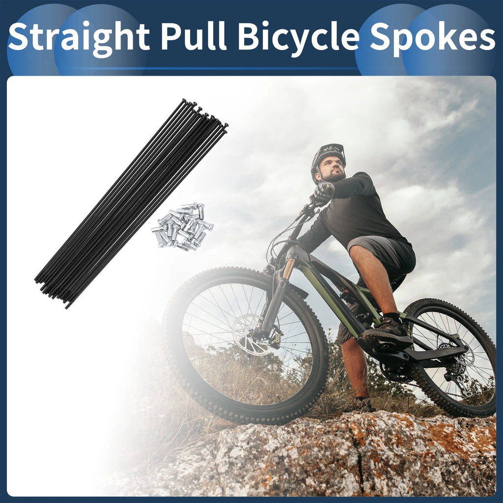 Bicycle Wheel Spokes 191mm Straight Pull Replacement for Universal Set (191mm)