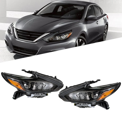 Left & Right Headlights Pair for Nissan Altima (2016–2018) Chrome Factory Style