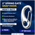 2" Snap Hook 4-Pack for Sailboat (316 Stainless Steel)
