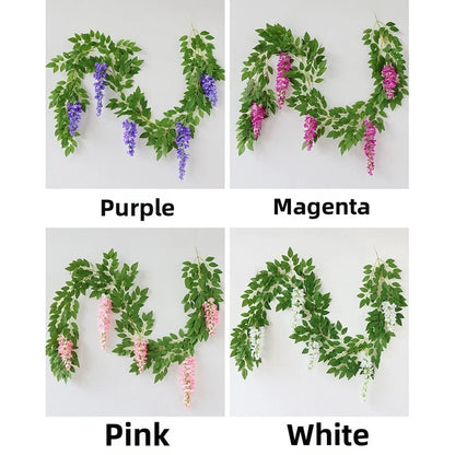 2M Artificial Wisteria Vine with Bendable Wire