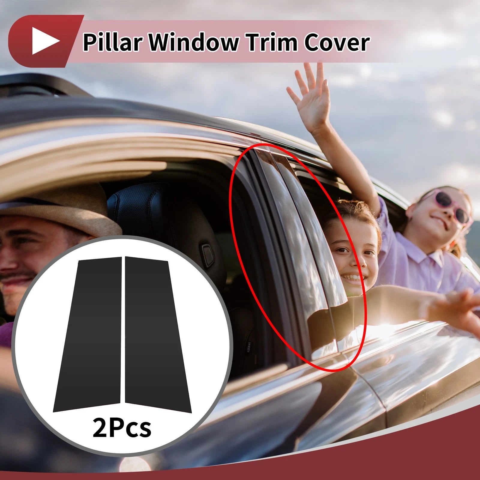 2 Pcs Door Pillar Window Trim Replacement for Volkswagen CC (2009–2018)