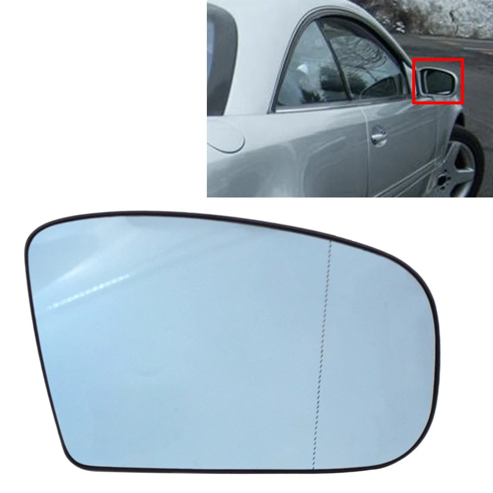 1x Right Blue Side Mirror Glass Heated With Plate For Mercedes S55 2001-2003
