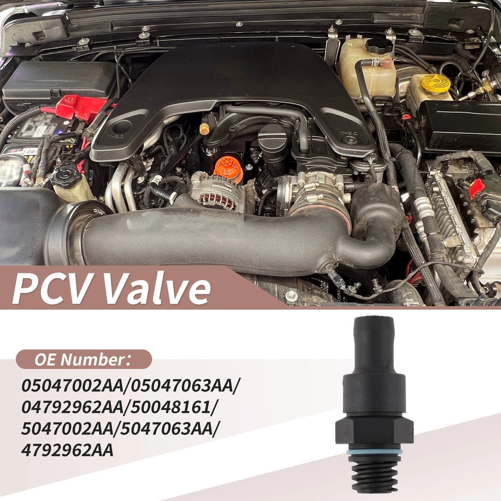 PCV Valve Replacement for Chrysler 200 (2012–2017) Plastic Black