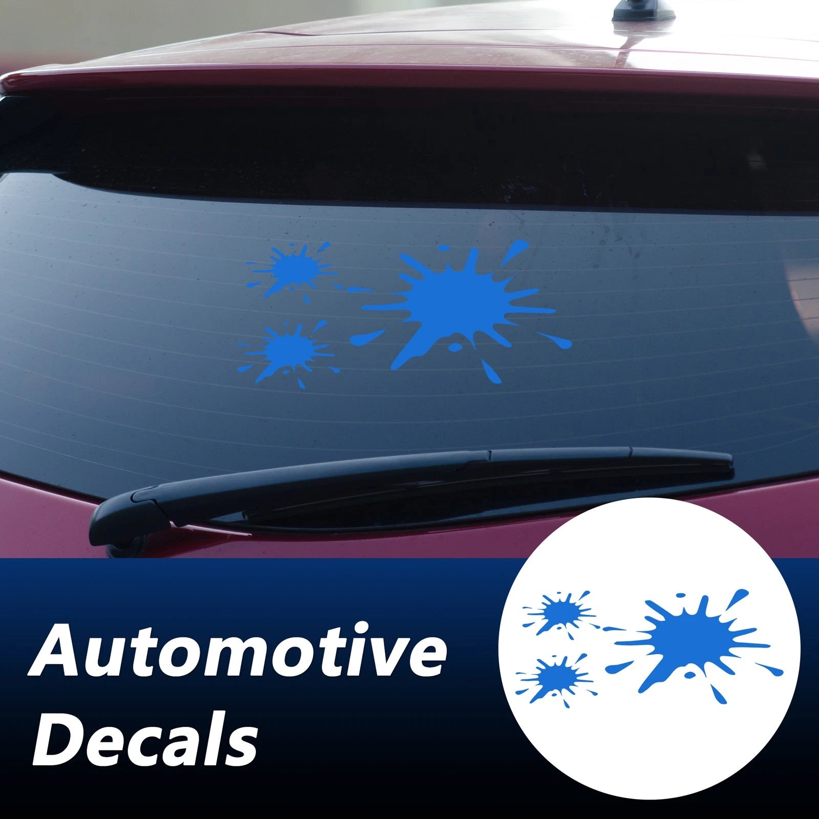 Reflective Bumper Decal for - Blue, 3 Spots