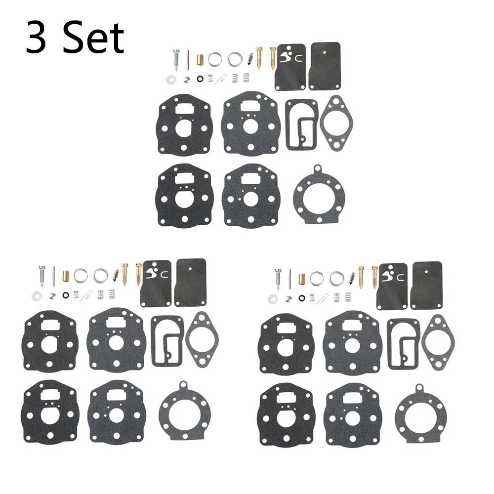Set of 3 Carburetor Rebuild Kits for B&S 694056 491539 394502 402447 402451