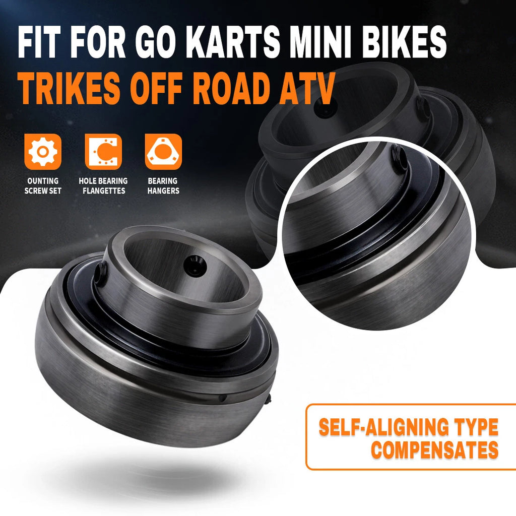 1" Go-Kart Live Axle Bearing Kit (3-Hole) for Go Kart Mini Bike