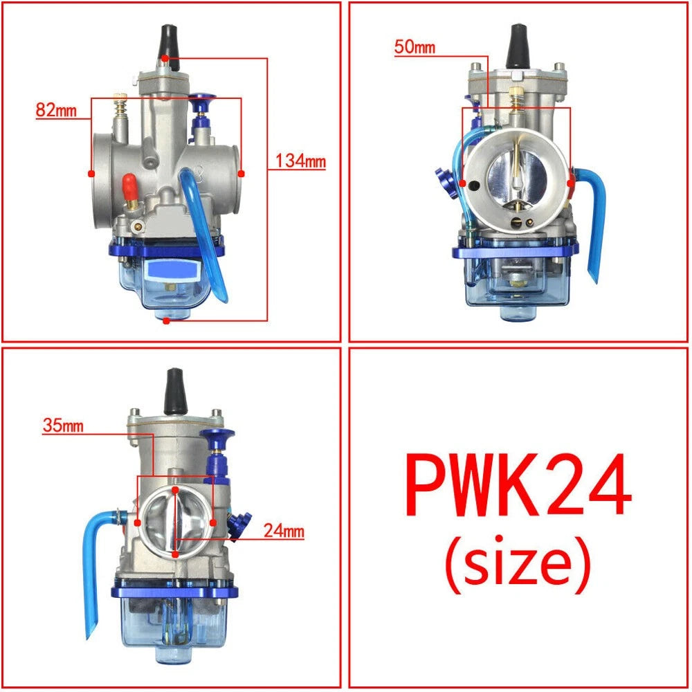 24mm Carburetor for PWK24 2/4 Stroke 50-125cc ATV Racing Dirt Bike