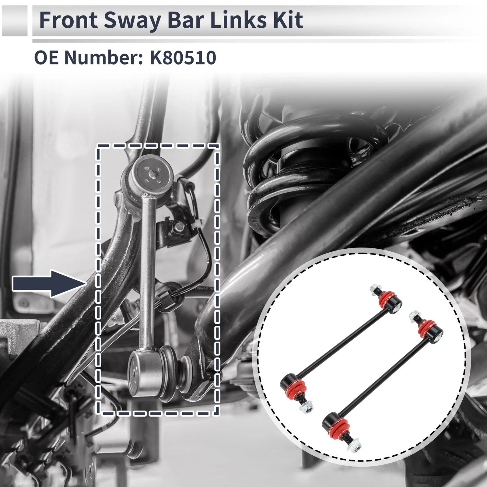 Front Stabilizer Bar Links Replacement for Hyundai Tucson 2005–2009 (2 Pcs)
