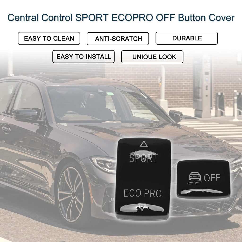 SPORT ECOPRO OFF Button Cover Central Control for BMW 1 2 3 4 Series (2 Pcs)